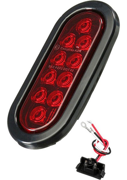 Araba Oval 10LED Ampul Fren Işıkları PLUG12V Dönüş Sinyal Işıkları ile Çoğu Araba Kamyon Trailer Kırmızı (Yurt Dışından)
