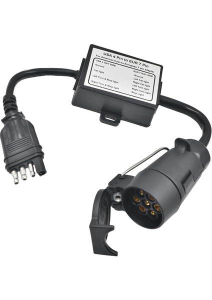Römork Konnektörü Abd 4-Pimli Düz Fişe Avrupa7 Pimli Konektör 4 Ila 7 Trailer Işık Dönüştürücü Devre Adaptörü (Yurt Dışından)