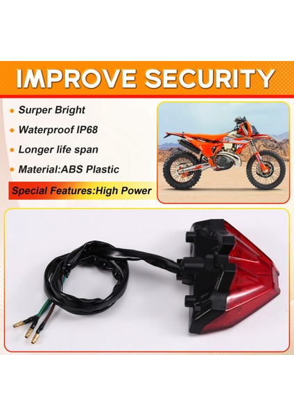 Motosiklet Kir Bisiklet Kuyruk Işık Fren Lambası Ktm Exc Excf Xcw Xcfw Xwf 150 250 300 350 450 500 Bisiklet 79714040000 (Yurt Dışından) indirimleri