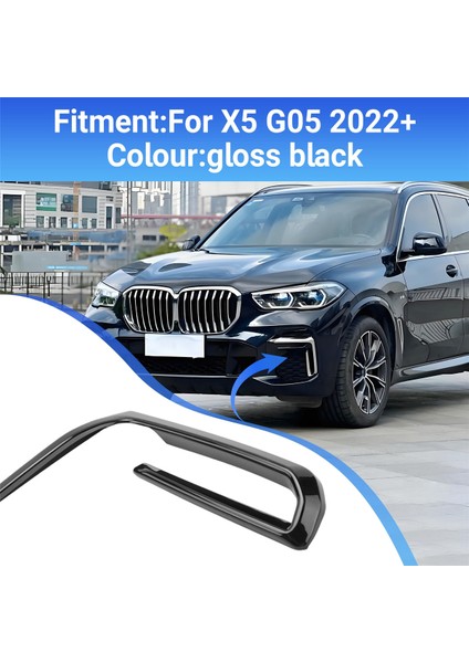 Araba Parlak Siyah Ön Tampon Alt Izgara Trim Şeritler Sis Lambası Kapağı Trim For-Bmw X5 G05 2022+ (Yurt Dışından) fırsatları