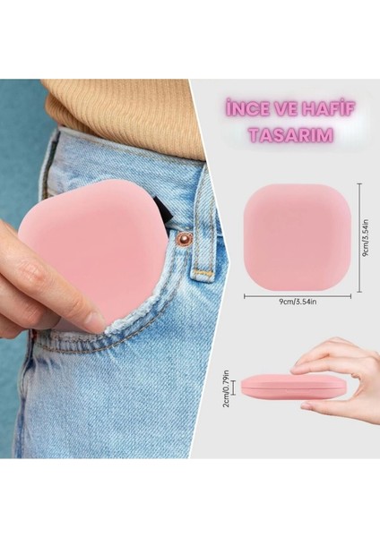 Işıklı Büyüteçli Cep Aynası, Makyaj USB Şarjlı Katlanır Dokunmatik LED Seyahat El Makyaj Aynası modelleri