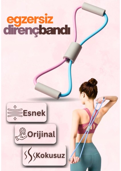 Pilates Direnç Lastiği Kalça Vücut Şekillendirici Yoga Kelebek Direnç Bandı Evde Spor