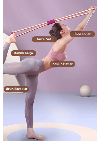 Pilates Direnç Lastiği Ipi Vücut Şekillendirici Kelebek Direnç Lastiği Güç Lastiği 1 Adet fırsatları