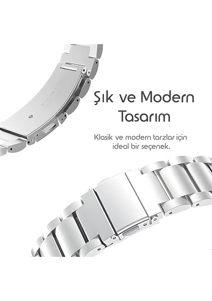 & Samsung | 22MM Paslanmaz Çelik Metal Saat Kordonu | Suya Dayanıklı, Çelik Pimli, Şık ve Dayanıklı indirimleri