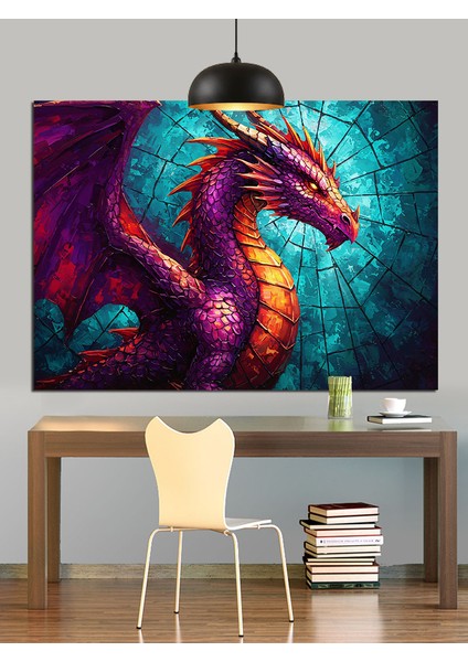 Ejderha Dekoratif Kanvas - Mdf Ahşap Tablo