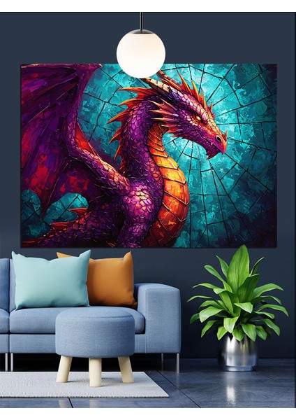 Ejderha Dekoratif Kanvas - Mdf Ahşap Tablo fiyatları