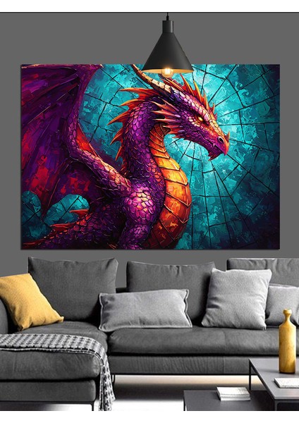 Ejderha Dekoratif Kanvas - Mdf Ahşap Tablo fırsatları
