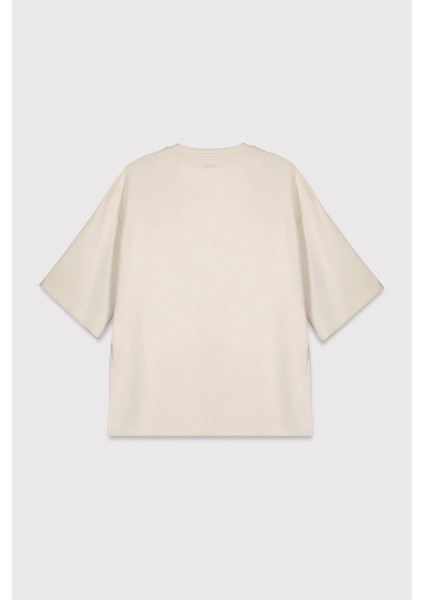 Yırtmaçlı Loose Fit Modal T-Shirt