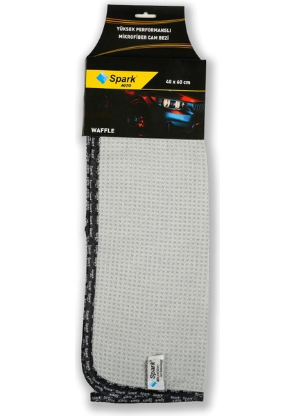 (1 Adet) Spark 5340 Waffle Mikrofiber Oto Cam Bezi ve Genel Temizlik Bezi 40X60 Cm.