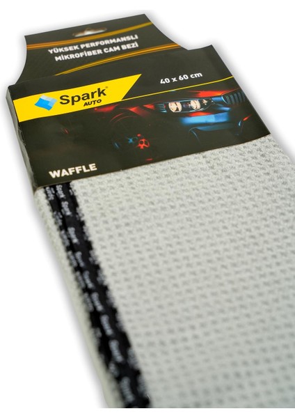 (1 Adet) Spark 5340 Waffle Mikrofiber Oto Cam Bezi ve Genel Temizlik Bezi 40X60 Cm.