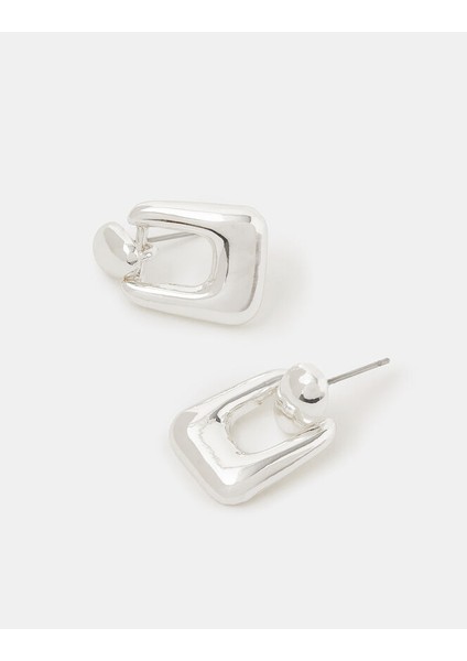 Mini Kare Küpe Silver