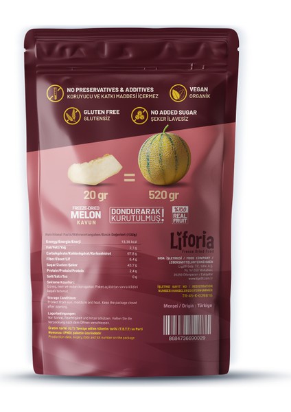 Freeze Dried Ince Dilim Kavun- Dondurularak Kurutulmuş Meyve-Freeze Dry Kuru MEYVE 20GR fiyatları
