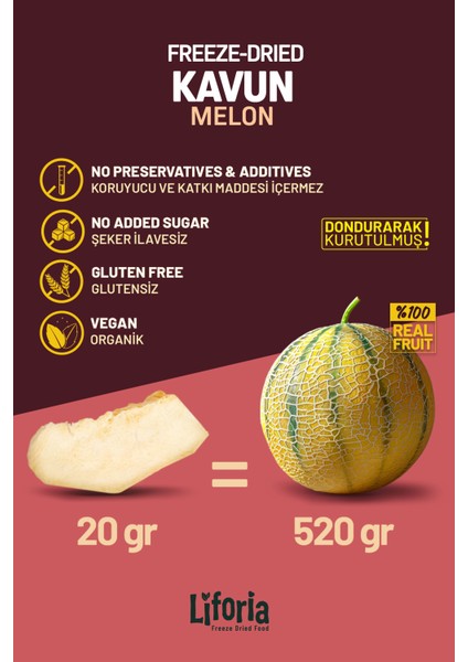 Freeze Dried Ince Dilim Kavun- Dondurularak Kurutulmuş Meyve-Freeze Dry Kuru MEYVE 20GR fırsatları