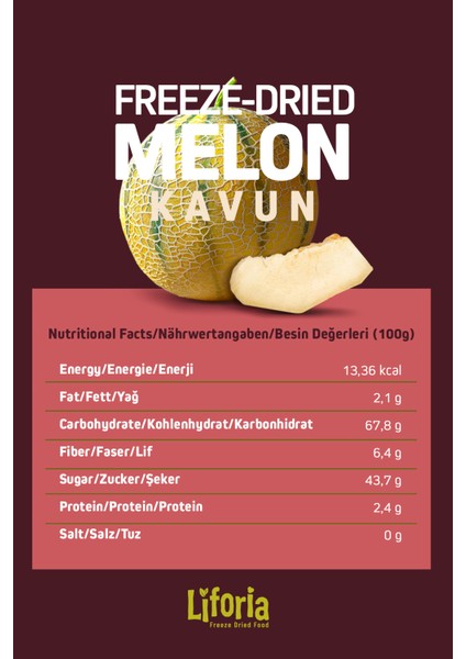 Freeze Dried Ince Dilim Kavun- Dondurularak Kurutulmuş Meyve-Freeze Dry Kuru MEYVE 20GR indirimleri
