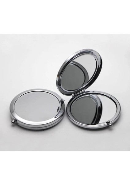 Metal Gri Cep Aynası 12 Adet