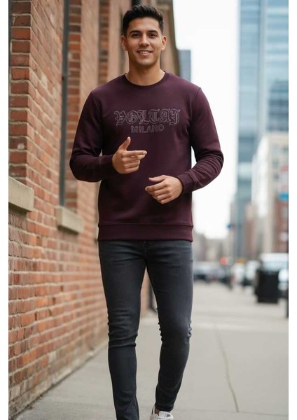 Cora Bisiklet Yaka Erkek Sweatshirt Bordo fiyatları