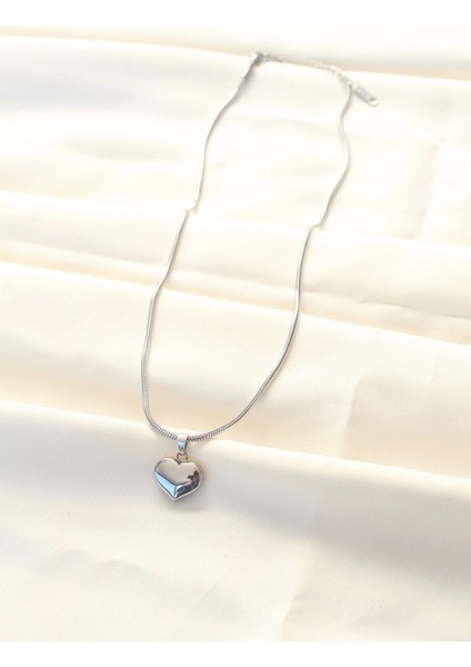 316L Çelik Gümüş Renk Kalp Kolye fiyatları