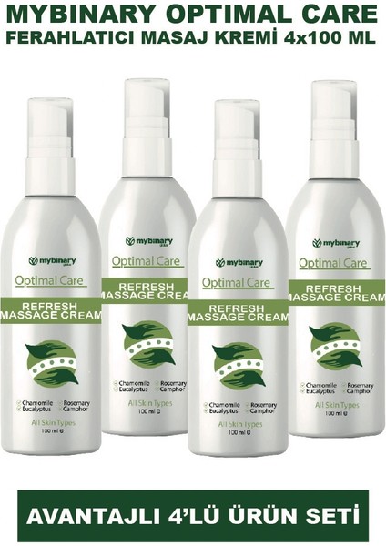 Optimal Care Ferahlatıcı Masaj Kremi 100 ml ( 4 Adet x 100 ml )