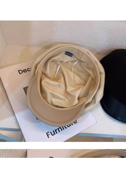 Sonbahar-Kış Kaban Dokulu Yüzü Küçük Gösteren Çok Yakışan Sekizgen Şapka (Yurt Dışından) modelleri