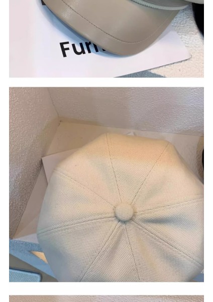 Sonbahar-Kış Kaban Dokulu Yüzü Küçük Gösteren Çok Yakışan Sekizgen Şapka (Yurt Dışından) fırsatları