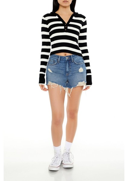 Çizgili Crop Kazak fırsatları