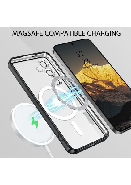 Samsung Galaxy S25 Fe Kılıf Kamera Korumalı Magsafe Wireless Arkası Şeffaf Kenarları Renkli Yumuşak fırsatları