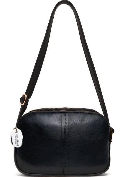 Hakiki Deri Üç Bölmeli Ayarlanabilir Uzun Askılı Çapraz Kadın Omuz Çantası Büyük Boy fırsatları