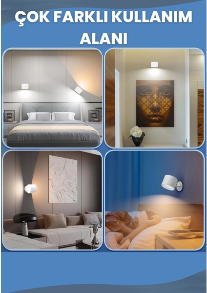 Mıknatıslı Uzaktan Kumandalı Çift Taraflı Duvar Aplik LED Aydınlatma 3 Renk USB Şarjlı fiyatları