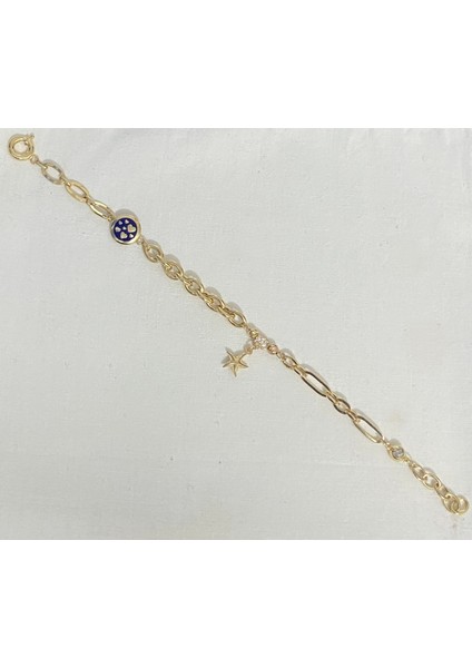 El İşi Mineli Ve Deniz Yıldızlı Trend Altın Bileklik indirimleri