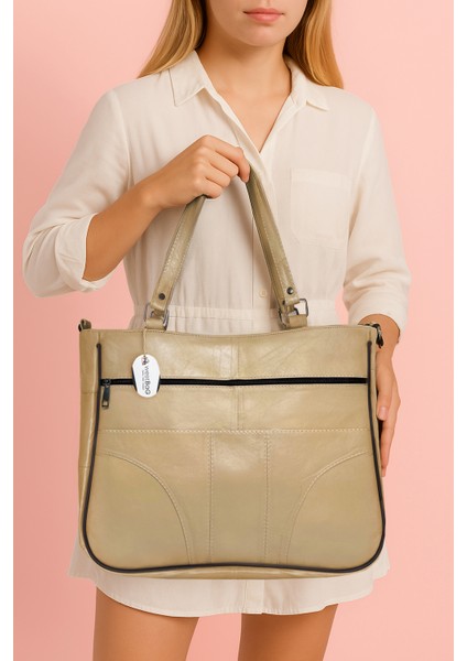 Hakiki Deri Kol Omuz Askılı Çapraz Postacı Çok Gözlü Çanta