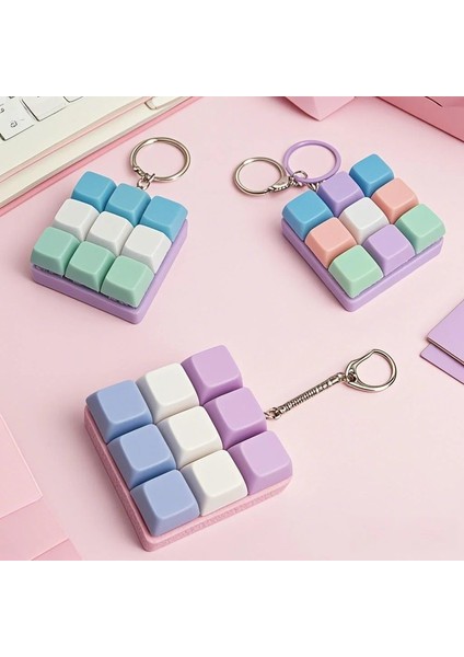 9 Anahtar Taşınabilir Klavye Tıkırma Fidget Anahtarlama Tetris Düğmeleri Set Duyusal Stres Rahatlaması Office Seyahat Toycolor Için Ideal: A (Yurt Dışından)
