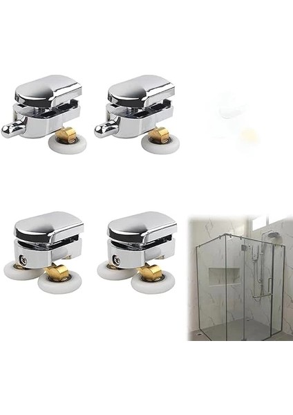 Duşa Kabin Teker Seti,4 Adet Krom Banyo Tekerleği,tüm Duşa Kabinlere Uyumlu Tekerlek Seti Takımı 2 indirimleri