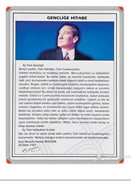427 Gençliğe Hitabe MDF Çerçeve 35X50 cm Kahverengi Renkli Tasarım fiyatları