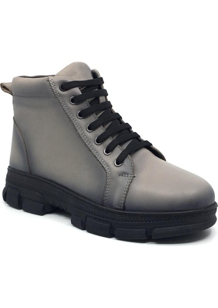 Taşpınar %100 Hakiki Deri Kadın Kışlık Günlük Fermuarlı Kauçuk Kaymaz Taban Sneaker Bot 36-41