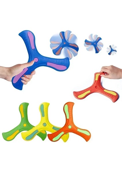 Çocuk Boomerang Yumuşak Üç Yapraklı Çapraz Yetişkin Çocuklar Etkileşimli Açık Hava Oyuncak Erken Eğitim Bulma Bulmacası Hediye Renk: Oange (Yurt Dışından)