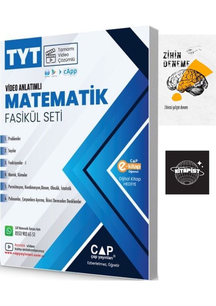 Çap Tyt Matematik Seti Tamamı Video ÇÖZÜMLÜ+ZIHINDENEME-KD497