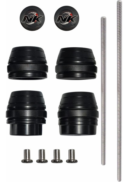 Nk Motors Yamaha Mt-09 2013-2016 Uyumlu Ön / Arka Aks Koruma Takozu Takımı