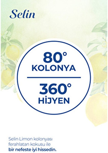 Limon Kolonyası 80° Sprey Şişe 3 Adet 1 Lt Ferahlatıcı Limon Kokusu