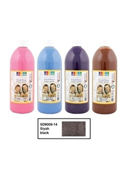 Parmak Boyası Koyu Siyah 500 Ml Çocuklar İçin Eğlenceli Sanat Malzemesi modelleri