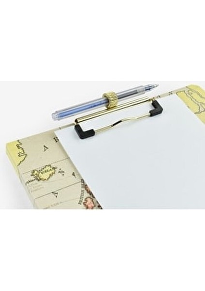 Harita Desenli Sekreterlik Metal ve Kağıt Malzemeden 23x32 cm Boyutunda modelleri