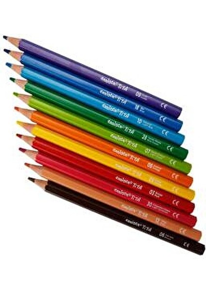 Tita Maxı Kuru Boya Kalemi 12'li Renkli ve Dayanıklı Çocuklar İçin Ergonomik Tasarım modelleri