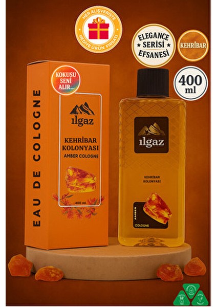 Kehribar Kolonyası Amber Çiçeği Kokusuyla 400 ml 70 Derece Ferahlatıcı Etki modelleri
