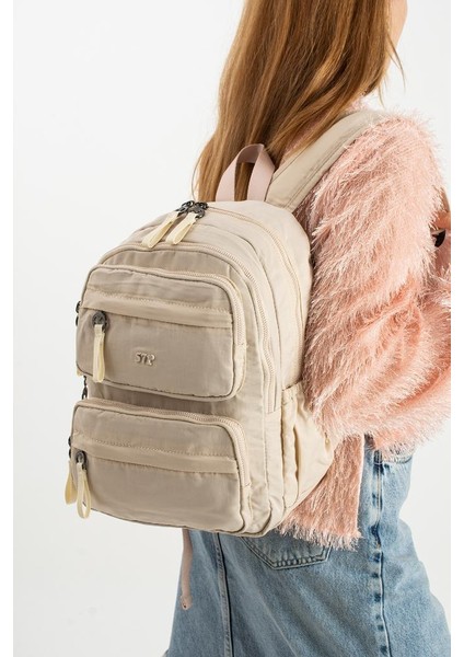 Kadın Sırt Çantası Ultra Hafif Poliamid Kumaş Su Geçirmez Çok Cepli Günlük Sırt Çantası 35*25 cm