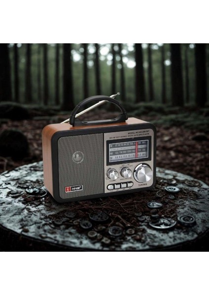 NS-8897 Orta Boy Retro, Nostaljik, Ahşap Tasarım Bluetooth Hoparlörlü, Şarjlı, Taşınabilir Fm/am Destekli Radyo modelleri