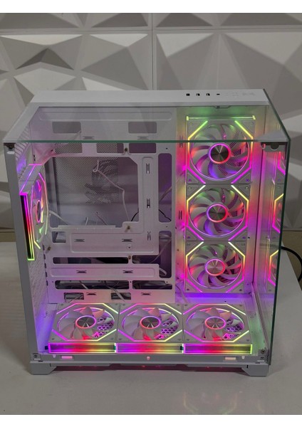 Carısma 7x Argb Kumandalı Fan Topglass USB 3.0 Gaming Bilgisayar kasası beyaz modelleri