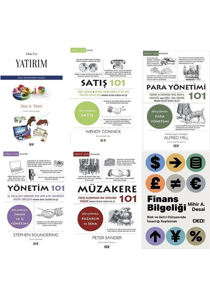 Yatirim + Satis 101 + Para Yonetimi 101 + Yonetim 101 + Muzakere 101+ Finans Bilgeligi =(6 Kitap)