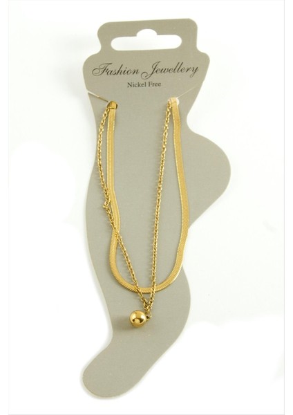 Wizard Italyan Zincirli Lüks Çelik Halhal-Sarı fiyatları