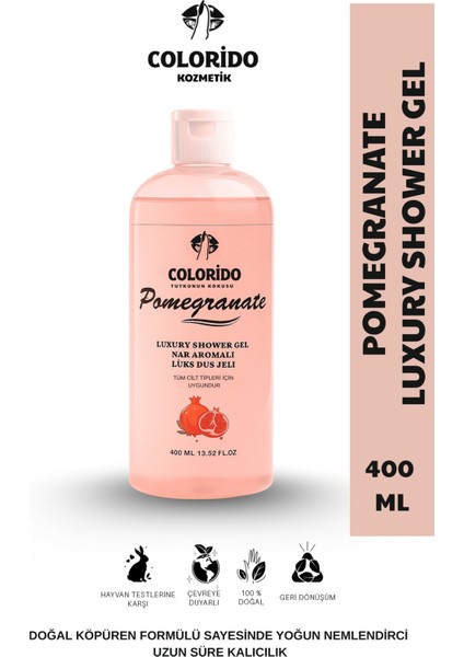 Colorido Luxury Shower Gel Nar Aromalı Lük Duş Jeli 400 ml