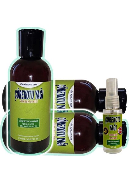 Çörek Otu Vücut Sızılarını Dindirici Masaj Bakım Yağı 3X150 Ml+Çörek Otu 30 ml Yağ ile