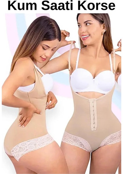 Sweet Saun Fajas Kum Saati Görünümlü Dandel Detaylı Toparlayıcı Lazer Kesim Zıbın Korse